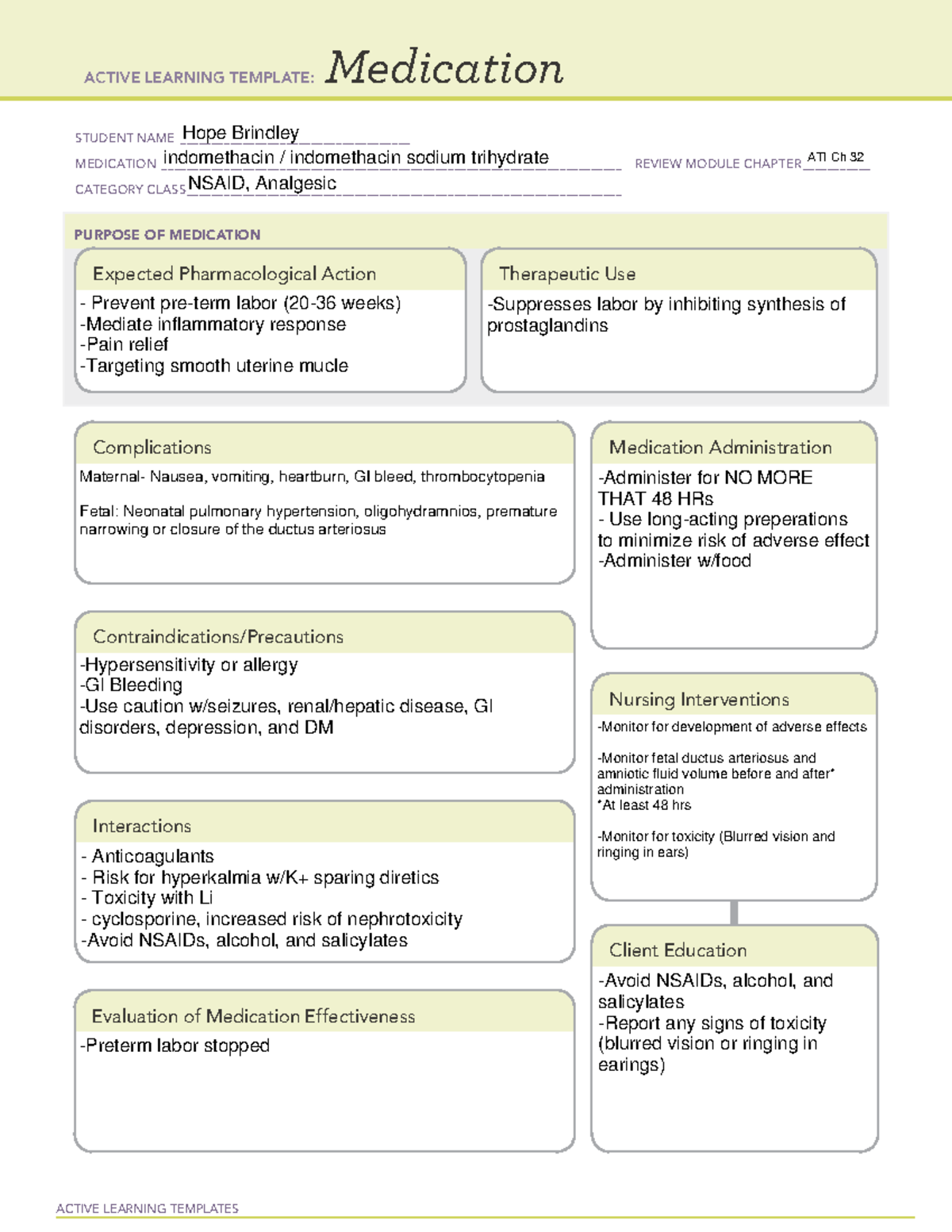 Indomethacin Studocu