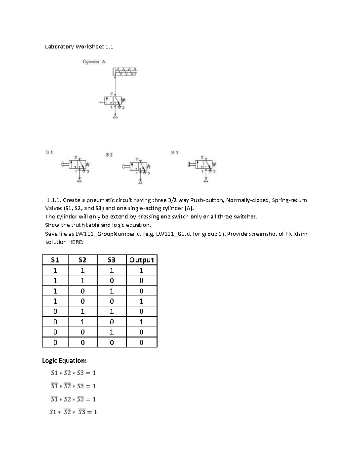 LW11 G5 LabWork 11 Laboratory Worksheet 1. 1.1. Create a pneumatic
