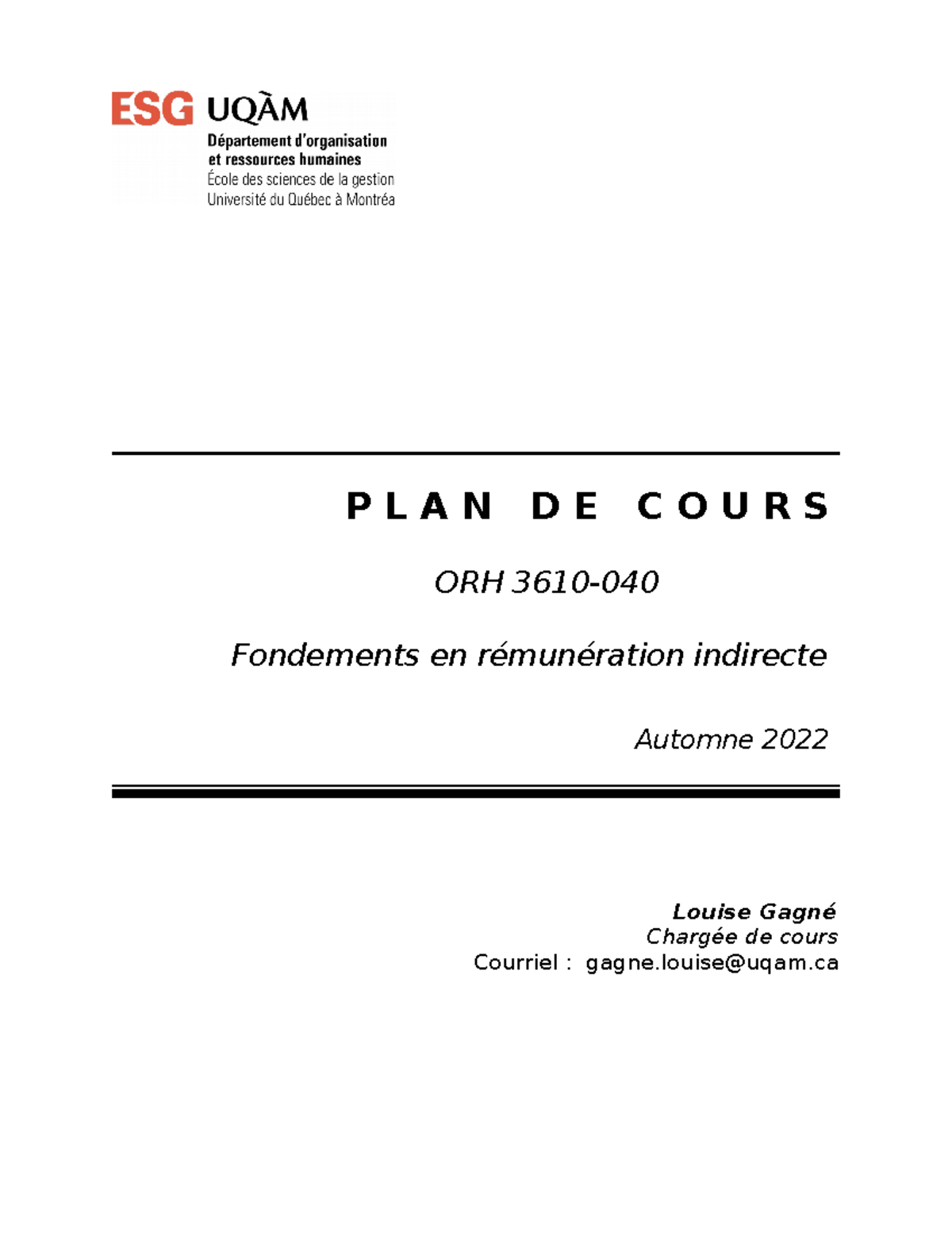 Plan Cours ORH3610 - Fondements En Formation Et Perfectionnement ...