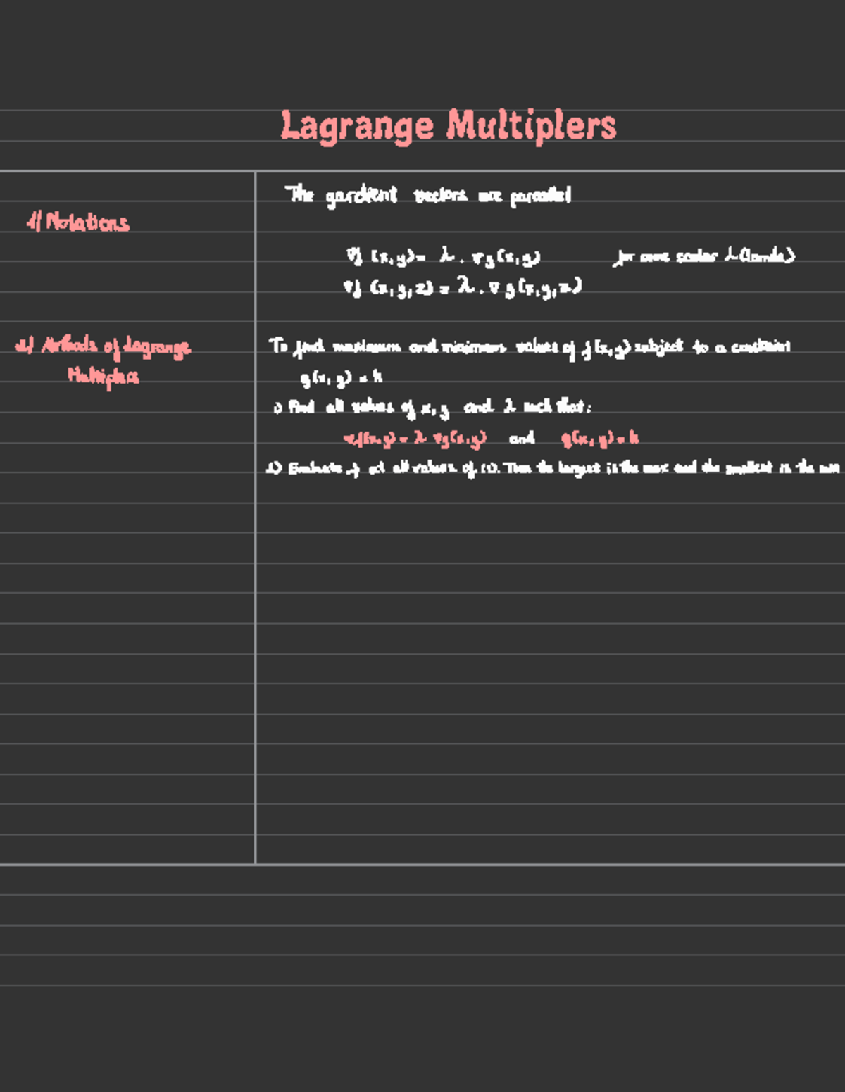 14.8-Lagrange Multiplers 2 - Lagrange Multiplers ####### The gardient ...