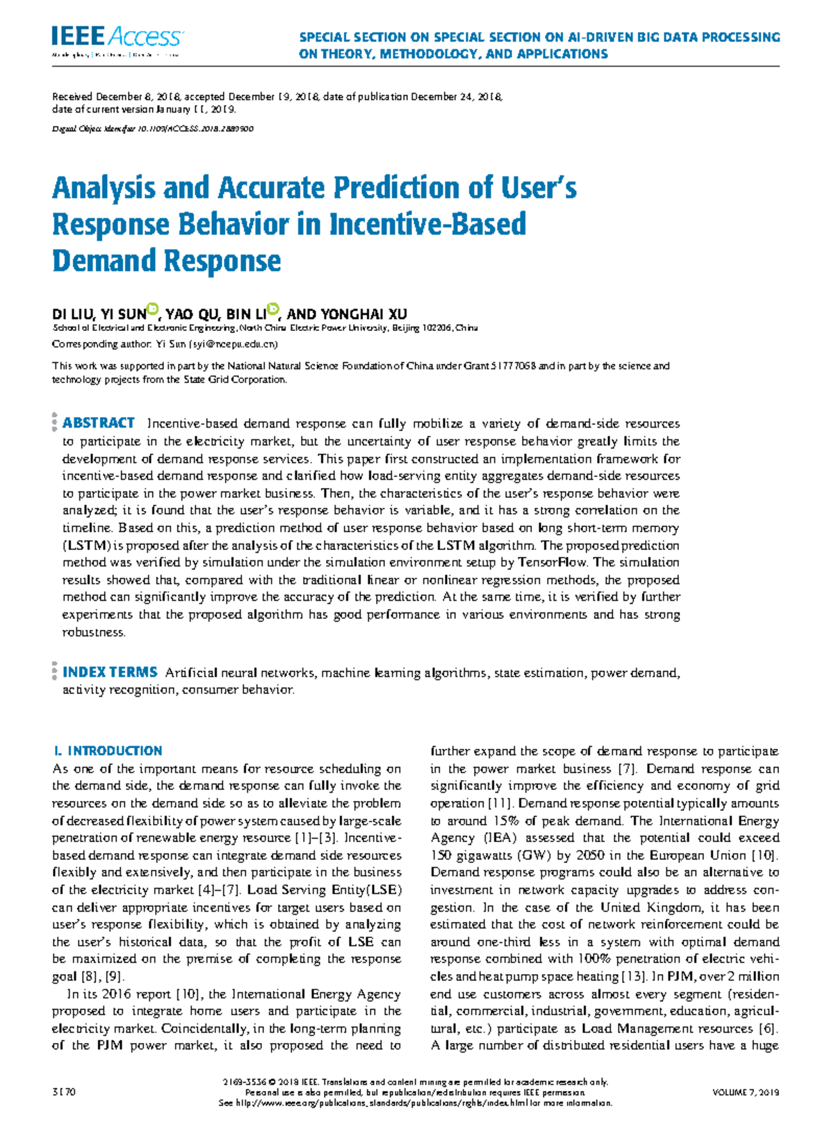 Analysis and Accurate Prediction of User’s Response Behavior in ...