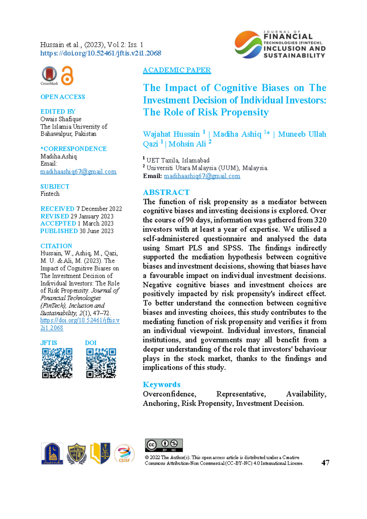 V2I1P3+Fin Tech+3+THE+ Impact+OF+ Cognitive+ Biases+ON+THE+ Investment+ ...