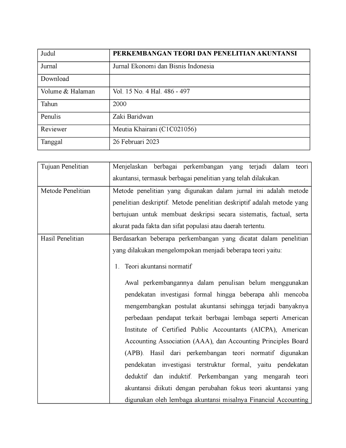 1 Jurnal Perkembangan Teori Dan Penelitian Akuntansi - Judul ...