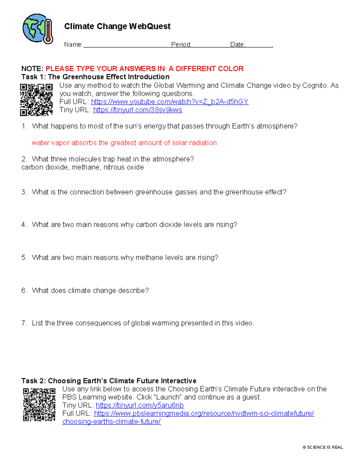 Teagon Taylor - 2023 Handout Climate Change Webquest - Climate Change ...