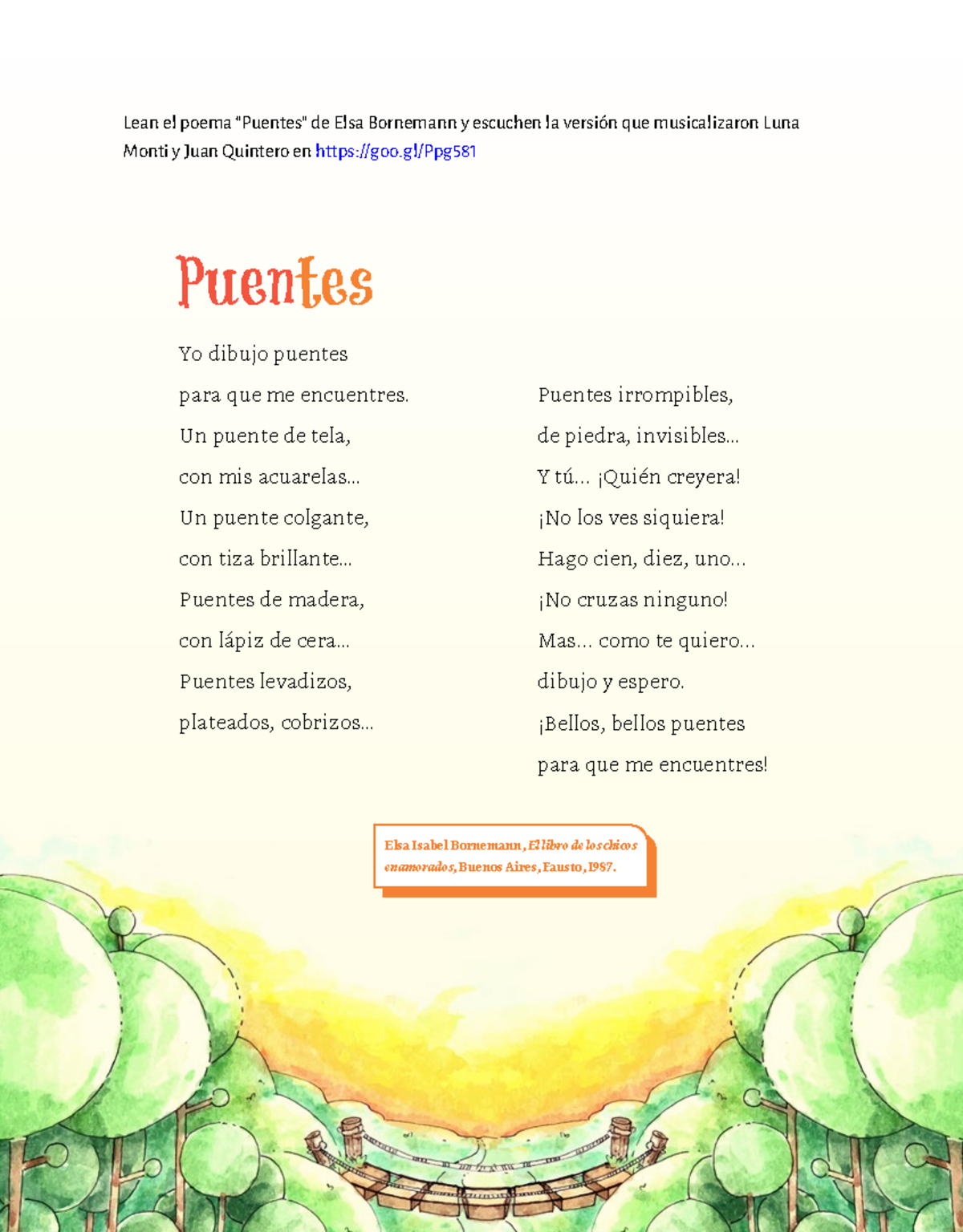 Puentes por Elsa Bornemann - Puentes Yo dibujo puentes para que me ...