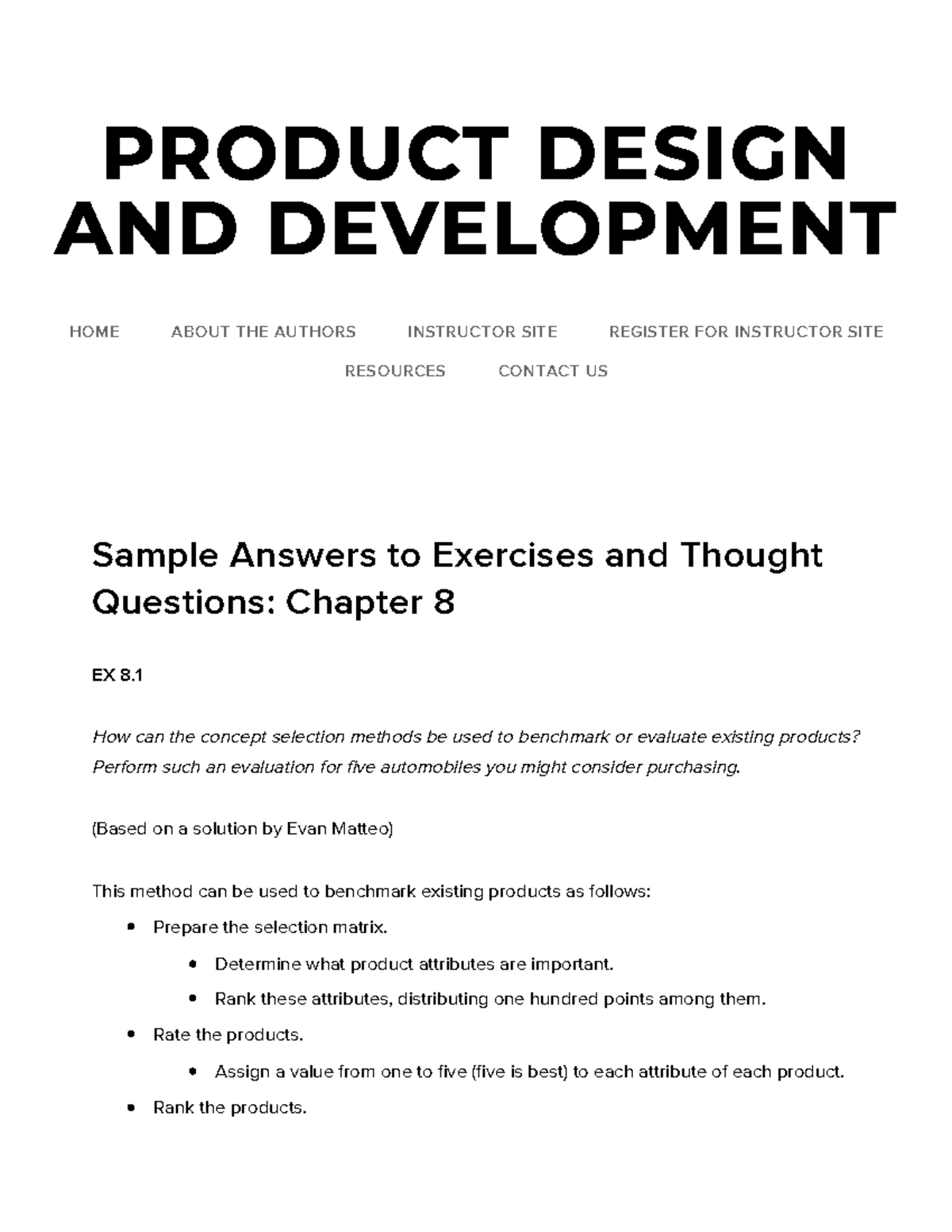 Solutions-08 - Product Design AND Development - Sample Answers To ...