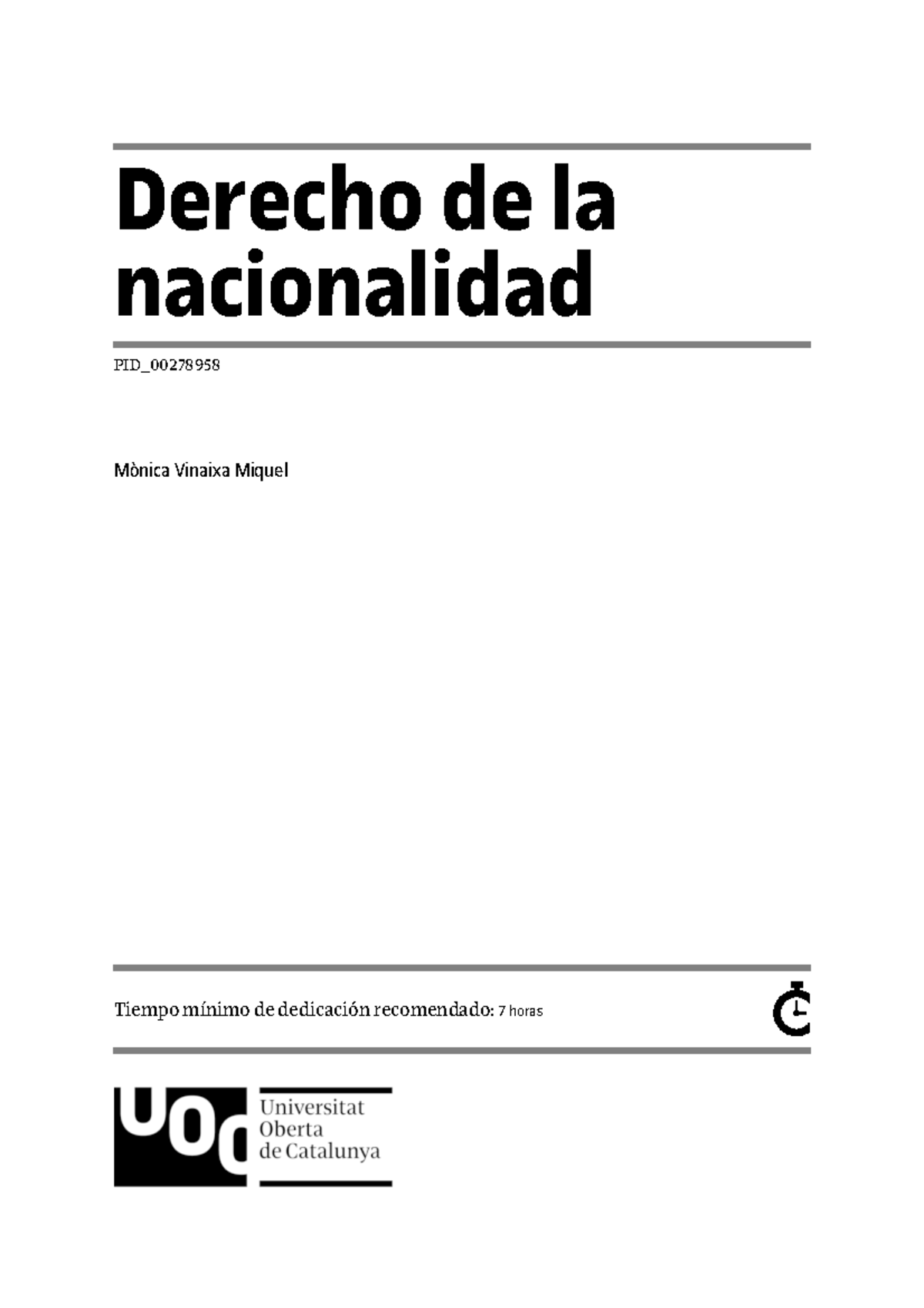 Derecho de la nacionalidad Derecho de la nacionalidad PID_ Mònica