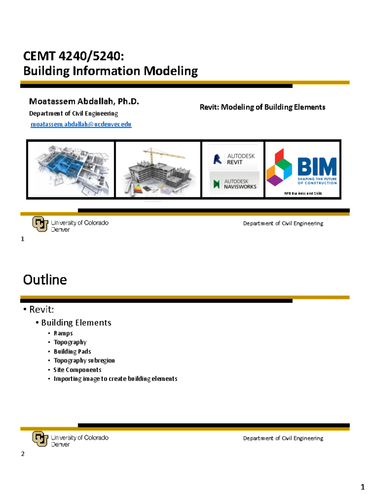 5.1 Modeling Building Elements - Department of Civil Engineering CEMT ...