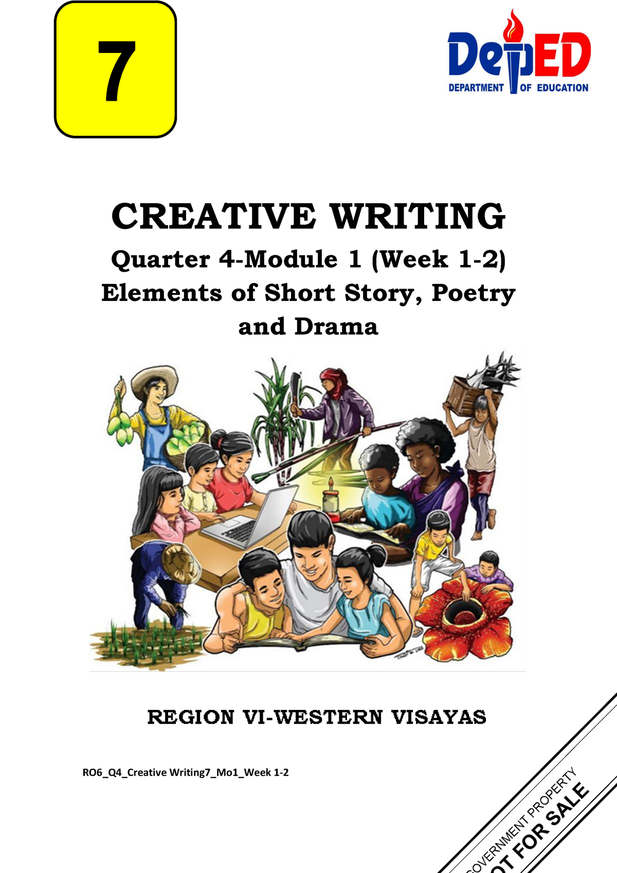 Creative Writing For RTP 7 Quarter 4 Module 1 CREATIVE WRITING 