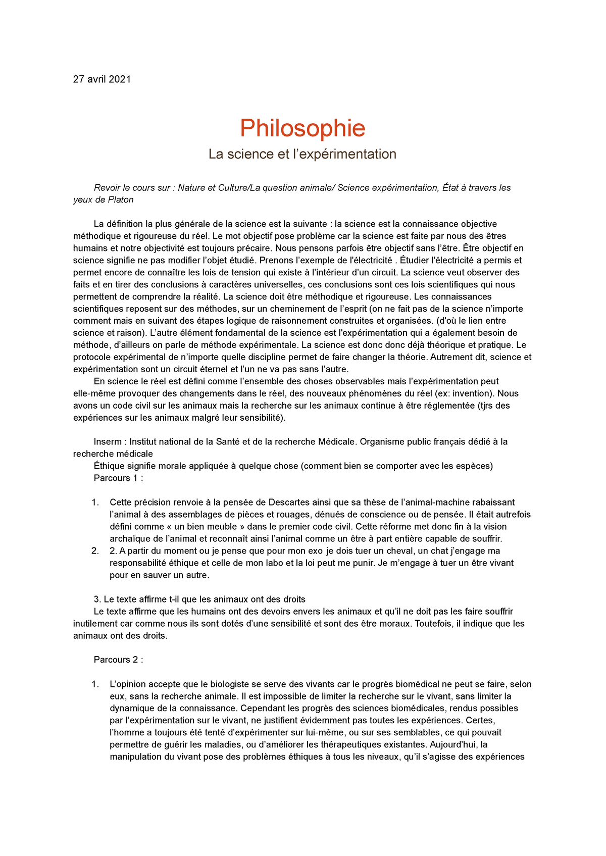 dissertation philosophie et la science