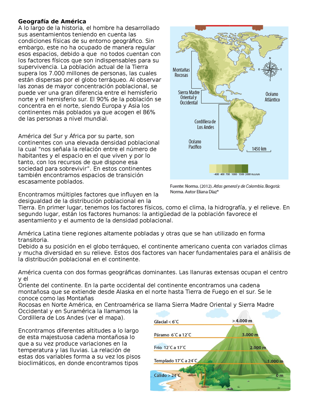 Geografía De América Material De Apoyo Tomado Colombia Aprende Geografía De América A Lo 1543