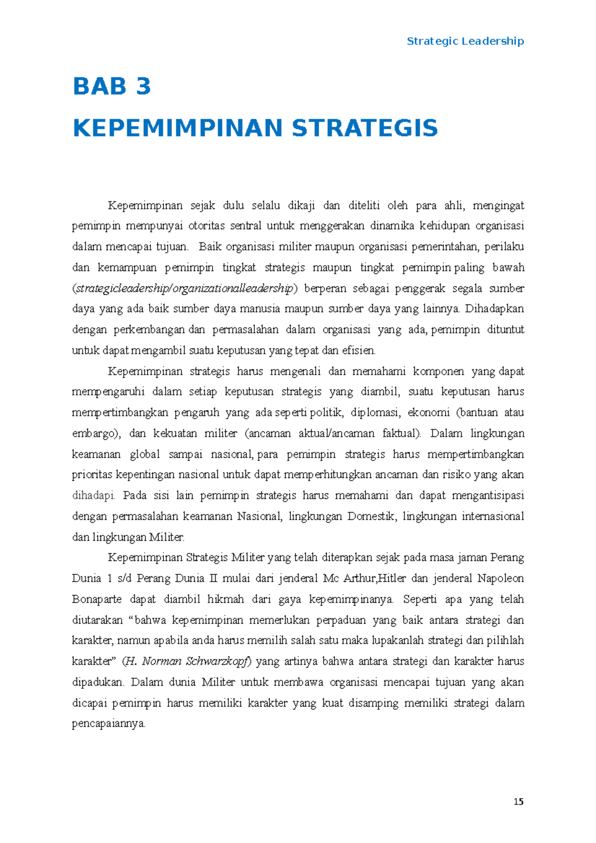 BAB 3 Strategic Leadership - BAB 3 KEPEMIMPINAN STRATEGIS Kepemimpinan ...