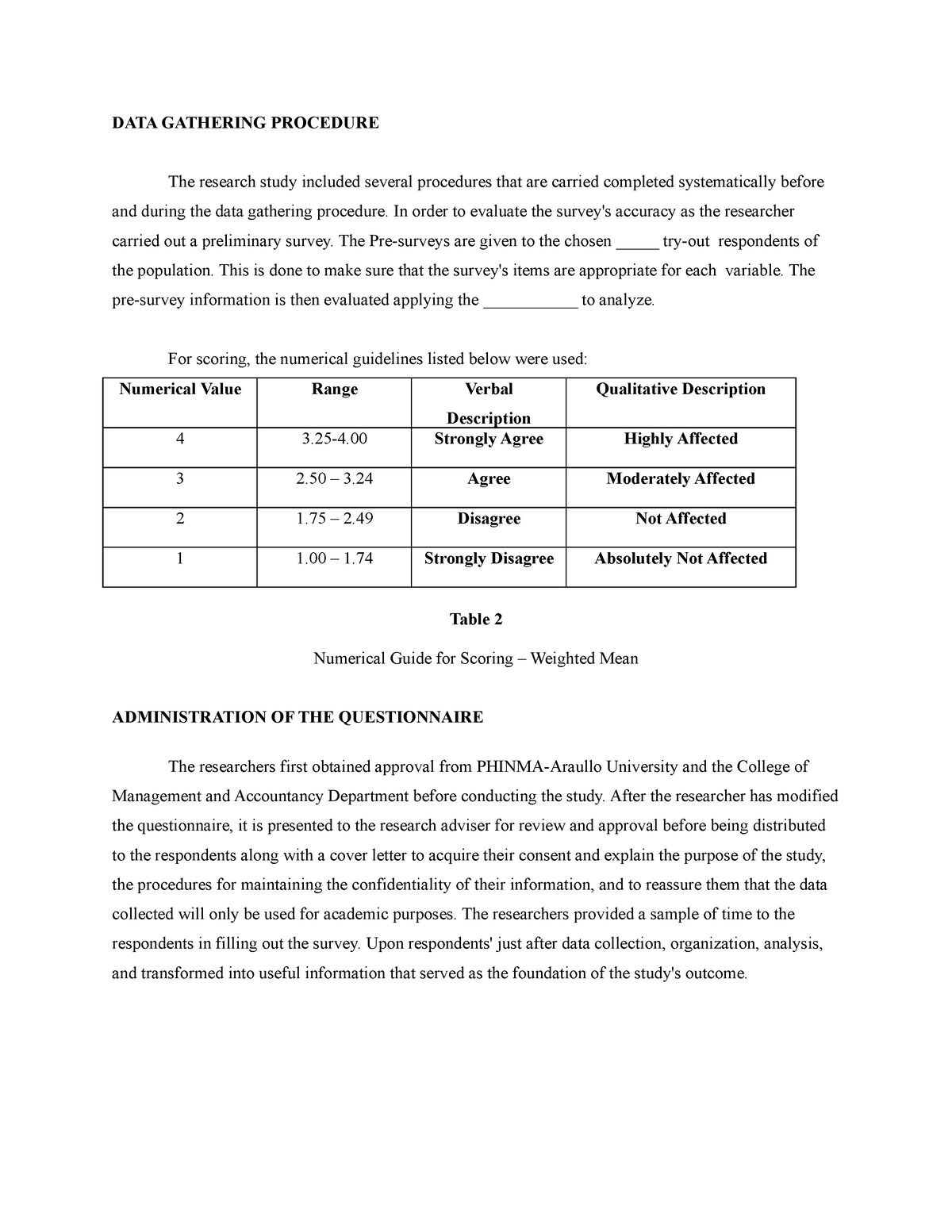 data gathering procedure in case study