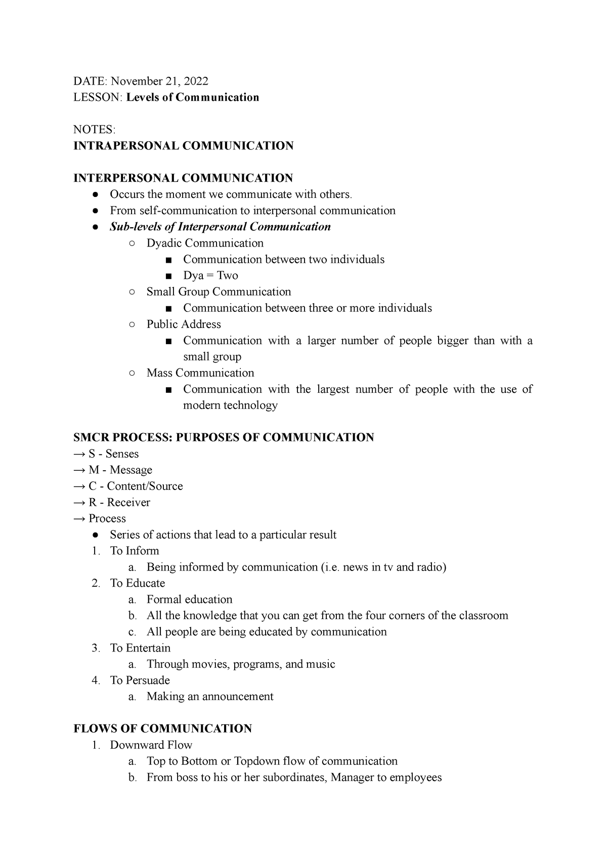 GEED005 Purposive Communication Notes - DATE: November 21, 2022 LESSON ...