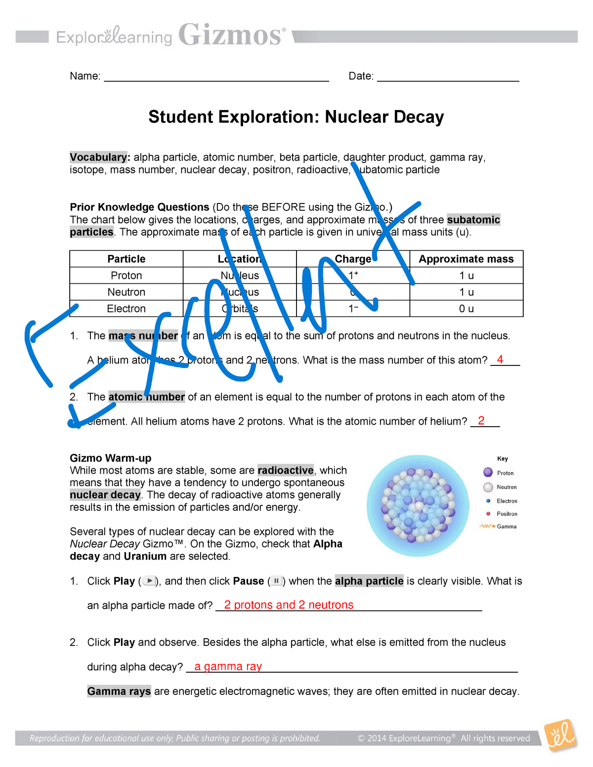 Radioactive Decay Practice Worksheet Answers