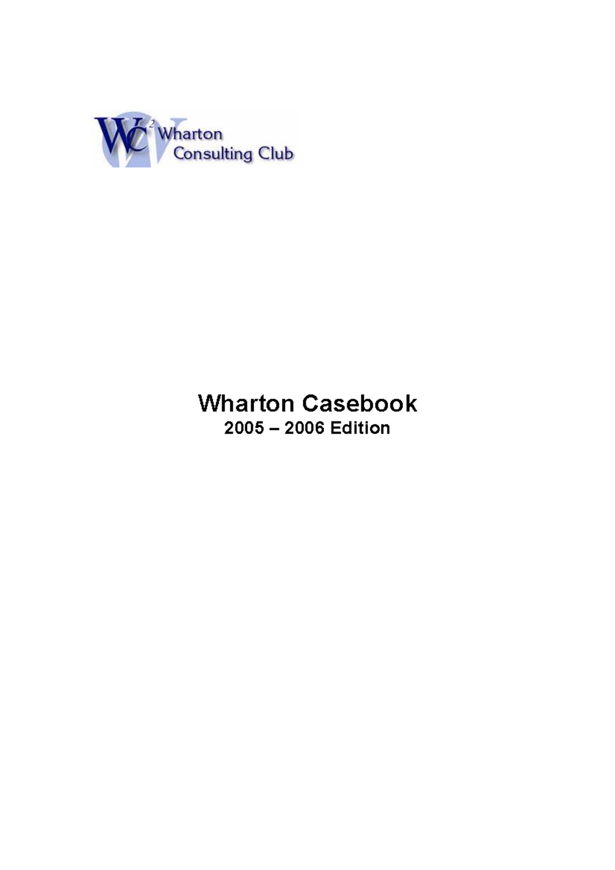 wharton case study book