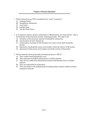 Chaoter 11 Practice Questions - CHAPTER 11 PRACTICE QUESTIONS CHEM 464 ...