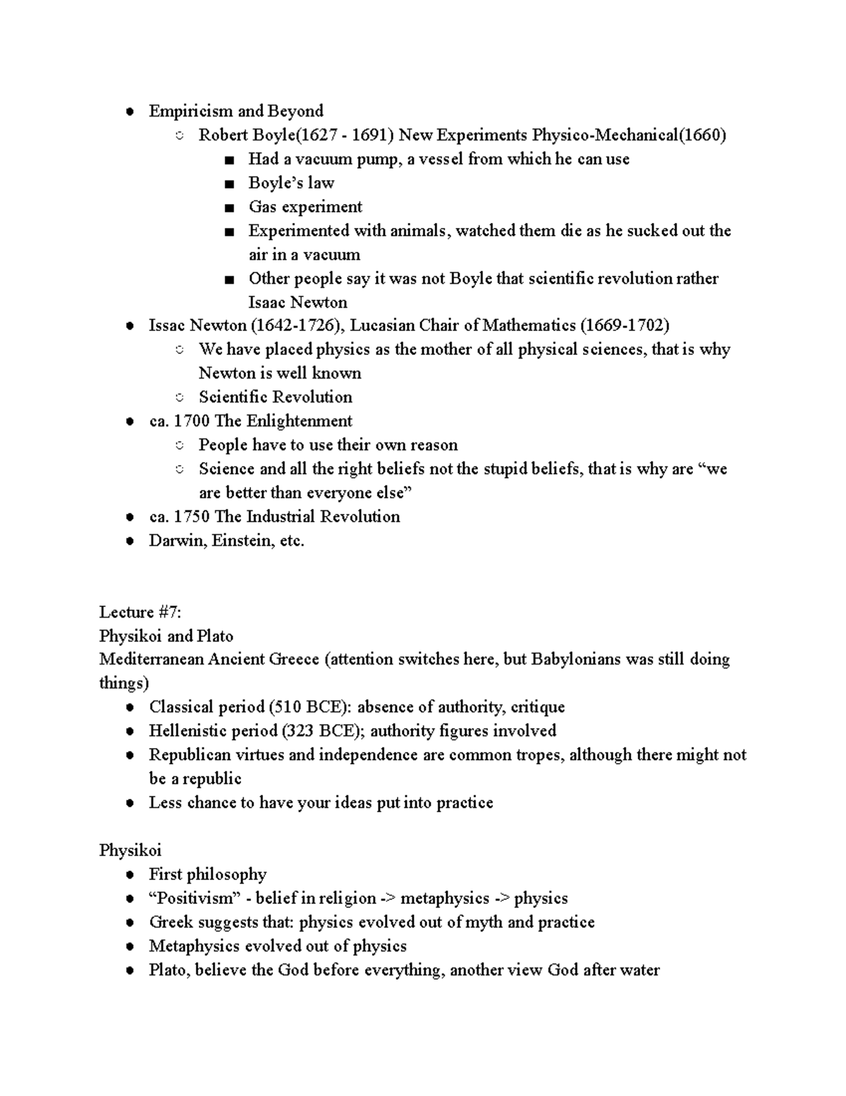 SSK 4 - Lecture notes 4 - Empiricism and Beyond Robert Boyle(1627 ...