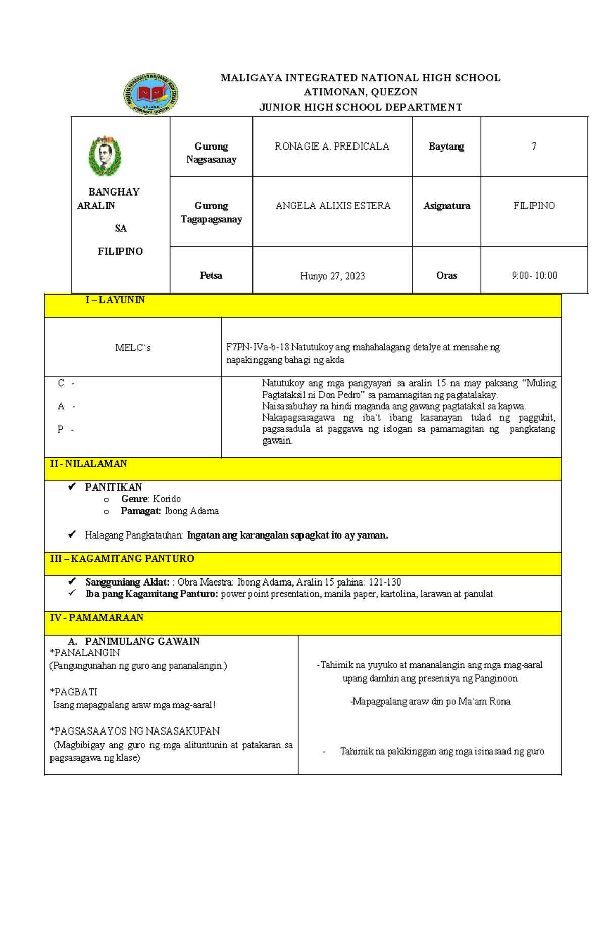 LP. for Final DEMO 2023 - WOKR - MALIGAYA INTEGRATED NATIONAL HIGH ...