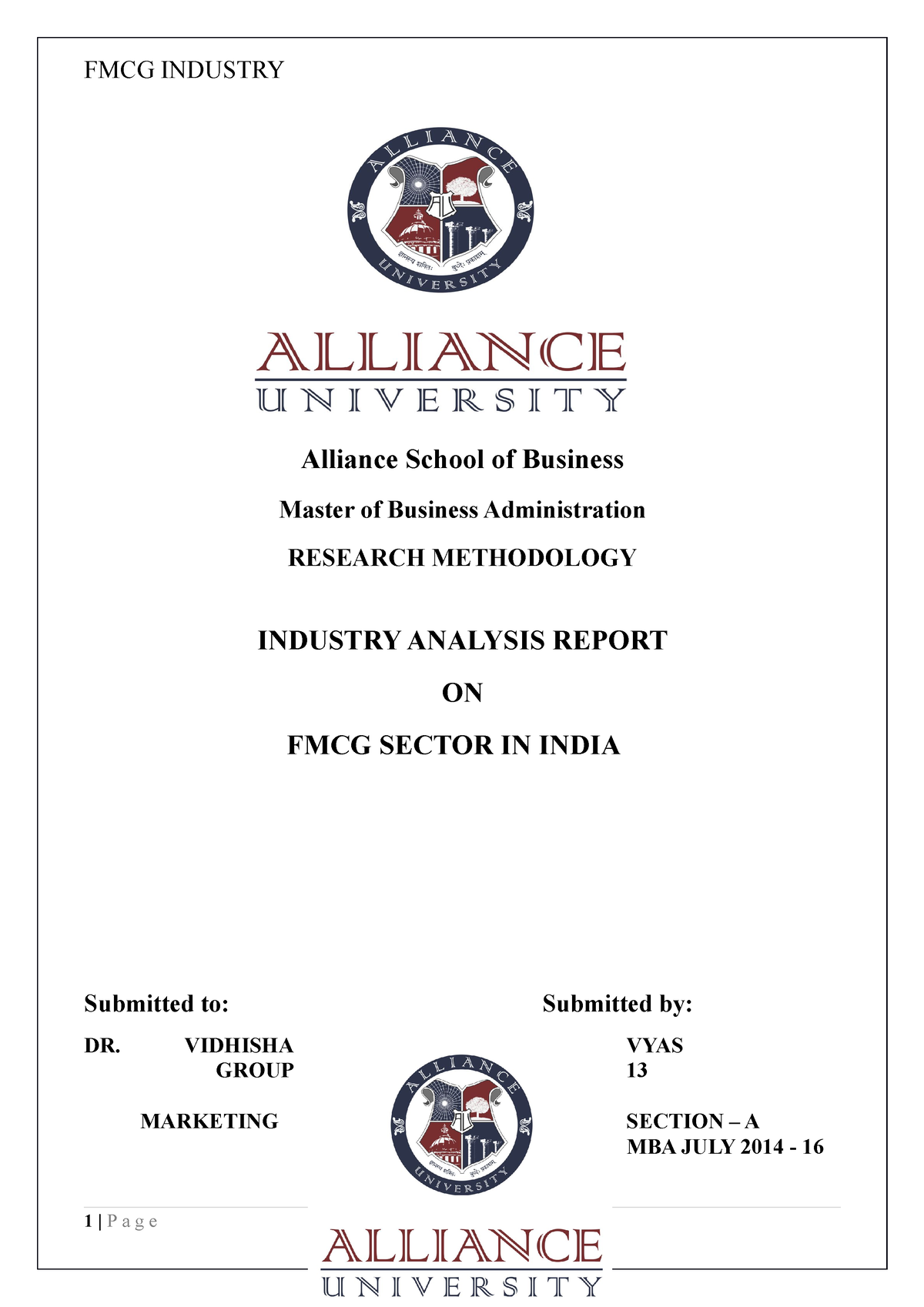 research report on fmcg sector