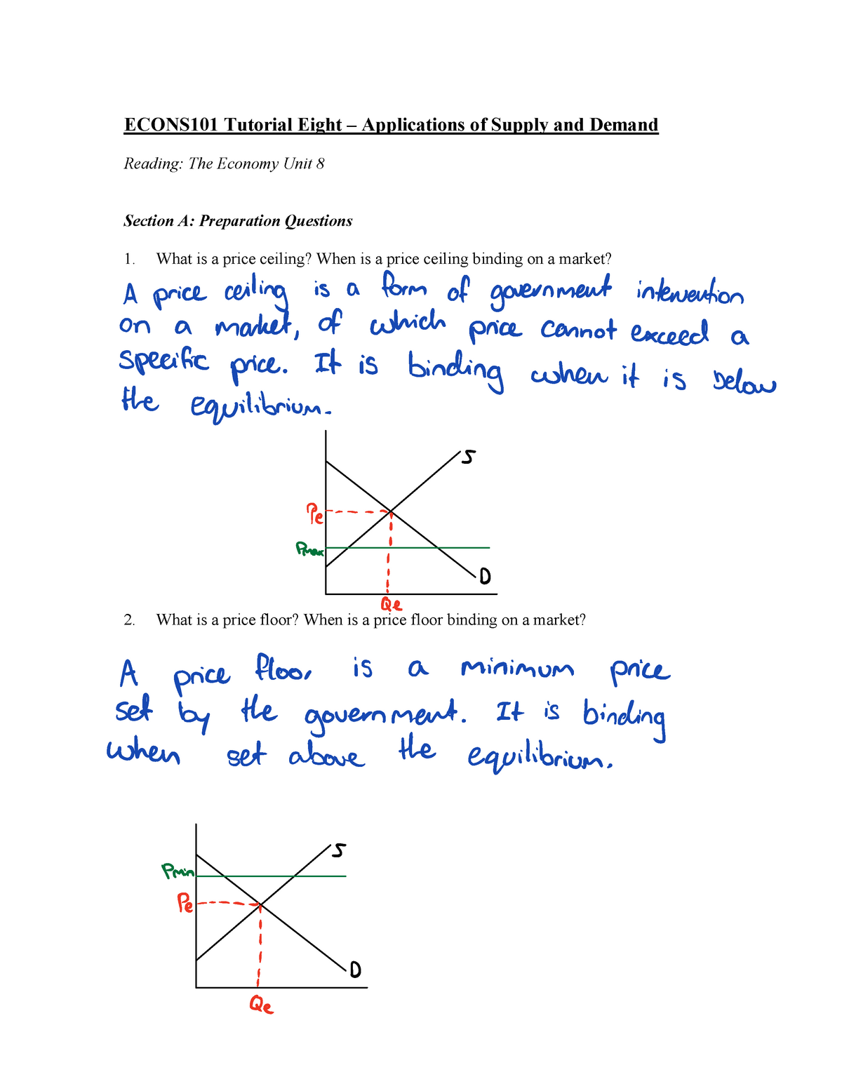 Week 11 Eco Tutorial Econs101 Uow Studocu