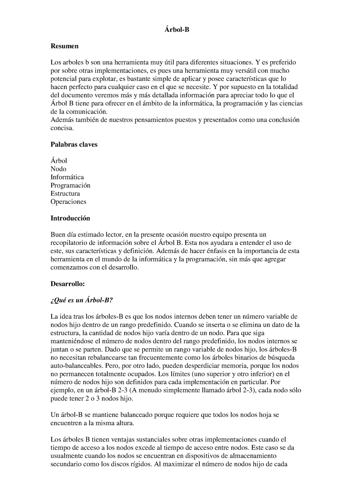 Árbol B - Arbol B En Estructuras De Datos - Árbol-B Resumen Los Arboles ...