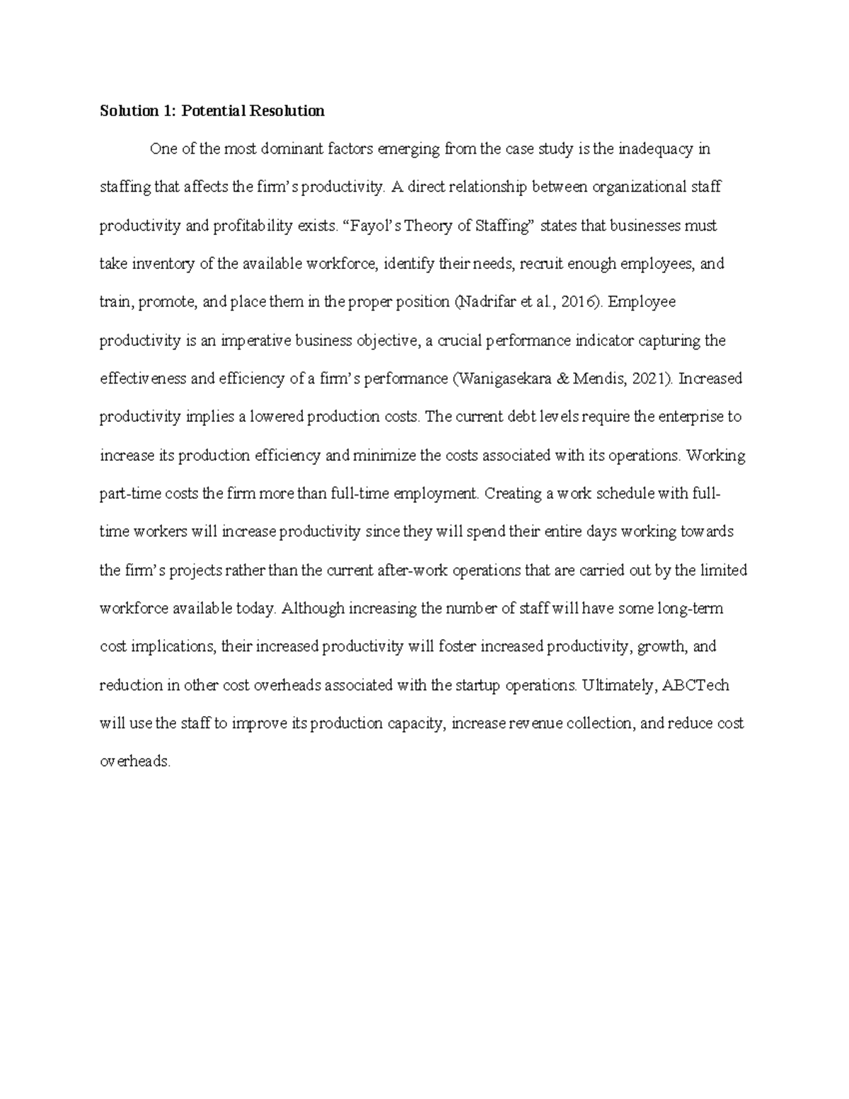 Potential Resolution 1 - Solution 1: Potential Resolution One of the ...
