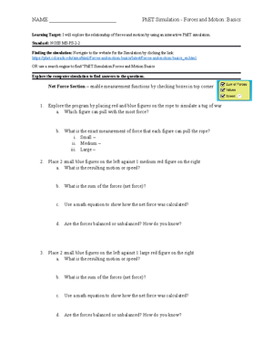 2Force Motion Basics Lesson Plan TL - Lesson plan for Force and Motion ...