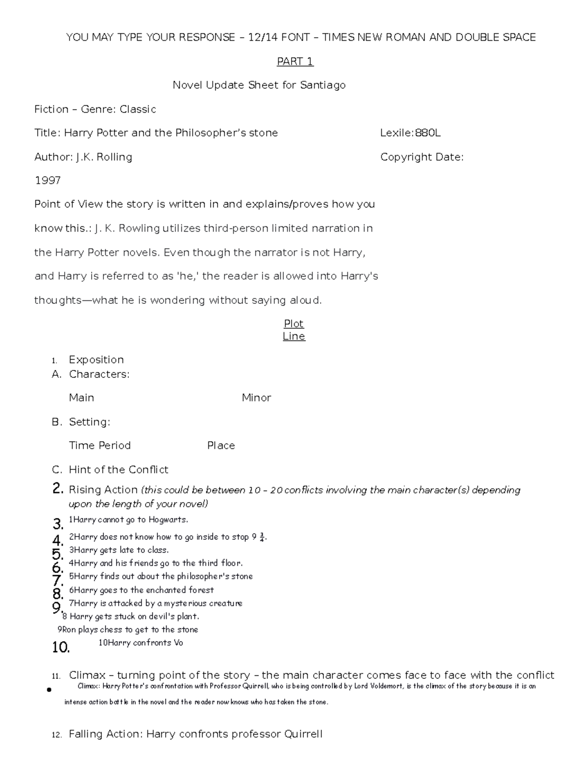 Novel Update Sheet - tge - YOU MAY TYPE YOUR RESPONSE – 12/14 FONT ...
