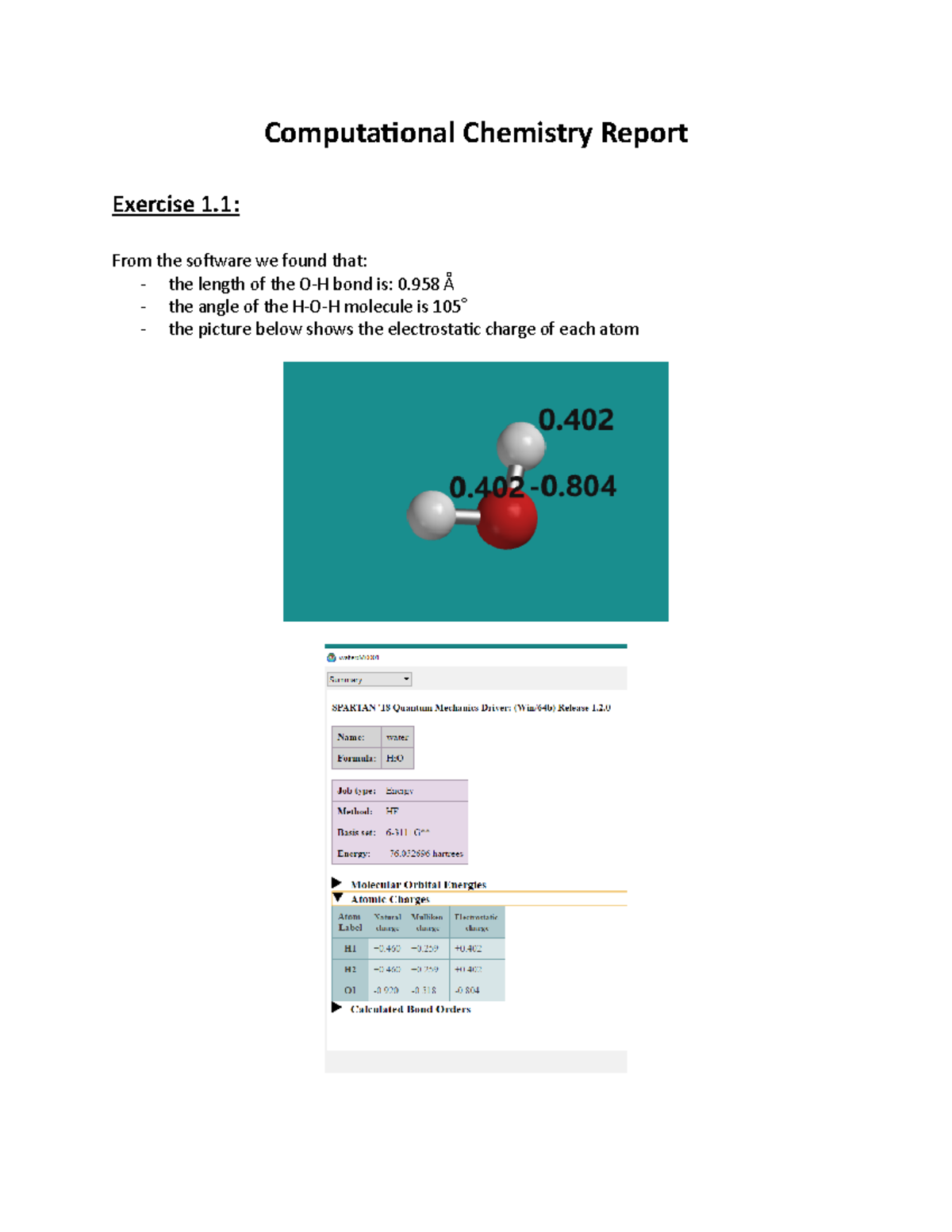 2)report 1 ( computational chemistry) Computational Chemistry Report