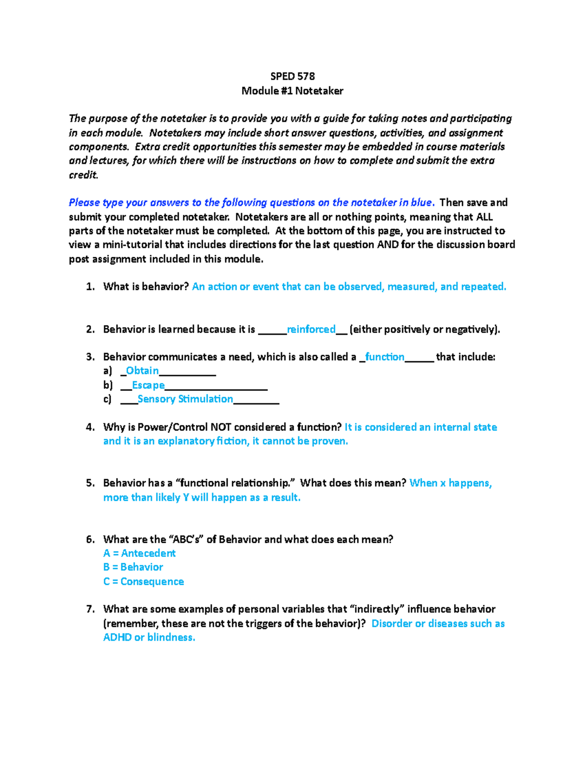 578 Module 1 Notetaker - SPED 578 Module #1 Notetaker The Purpose Of ...