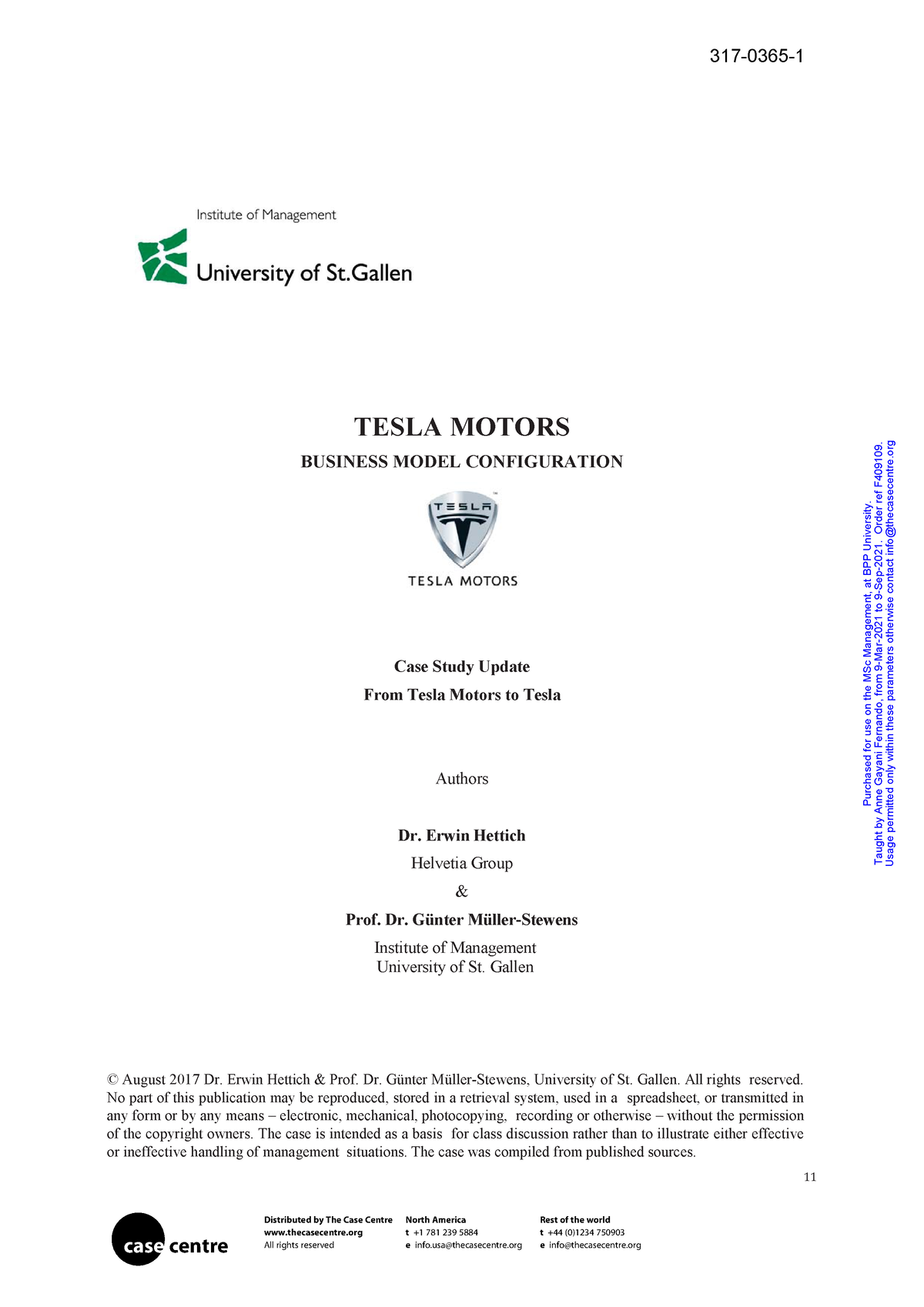 Tesla Case Study - Global Strategy And Sustainability - Educational ...