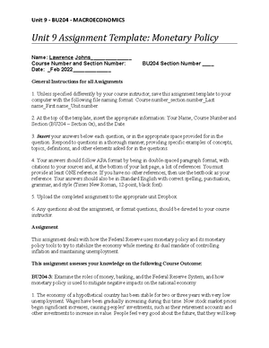 BU204 Unit6 Assignment Template - Unit 6 Assignment Template: Aggregate ...