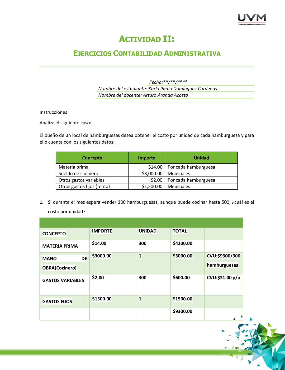 ACT#2KPDC - Tarea Obligatoria De Black Board - ACTIVIDAD II: EJERCICIOS ...