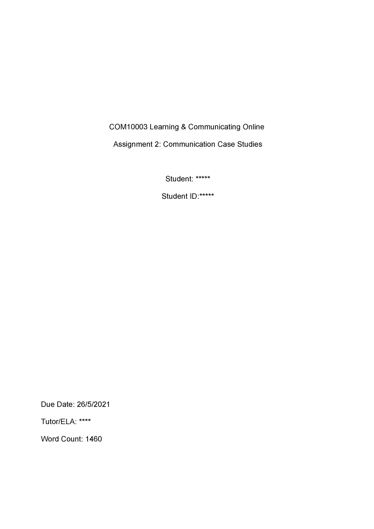 com10003 learning and communicating online assignment 2 communication case studies