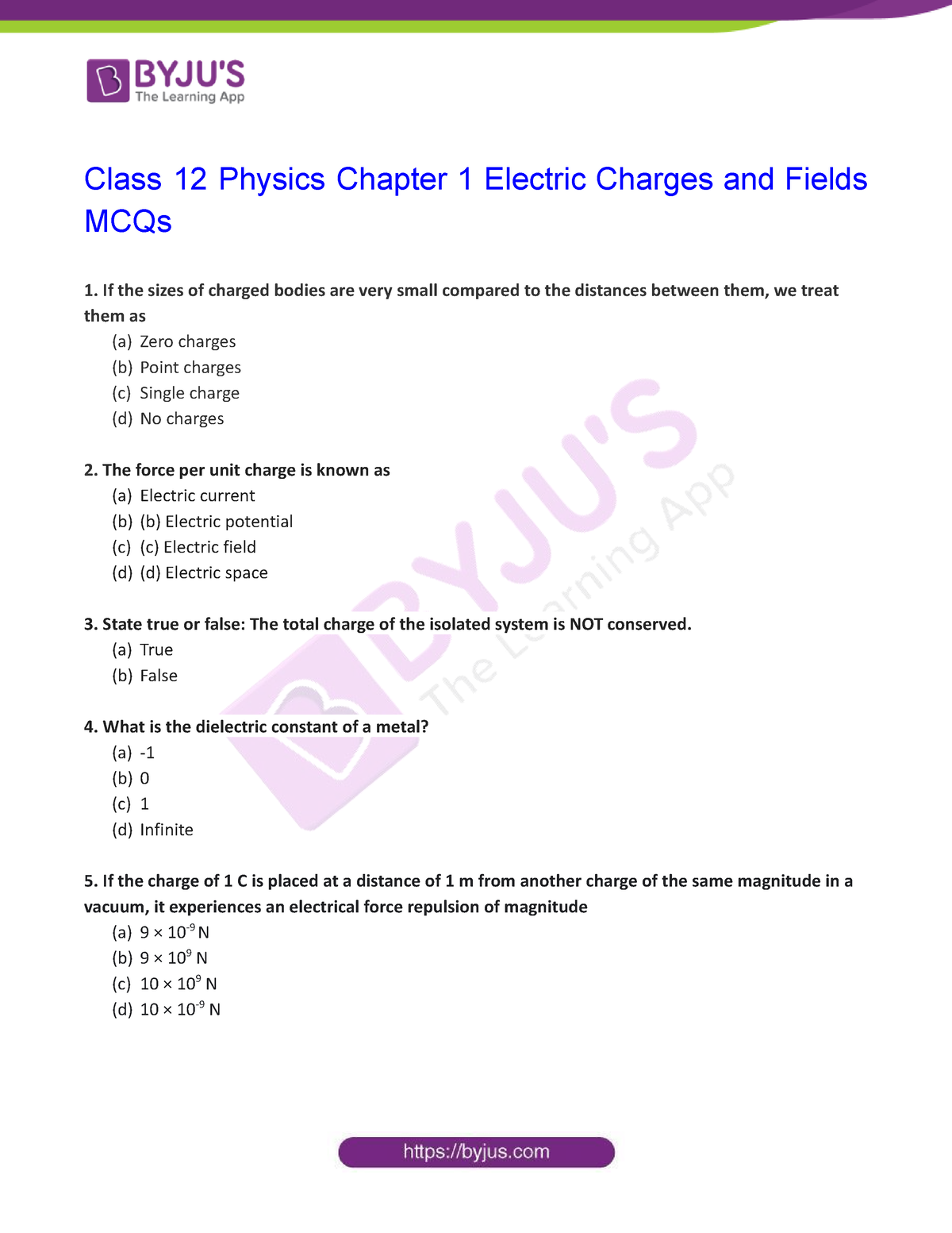 Chapter 1 Electric Charges And Fields Class 12 Physics Chapter 1 Electric Charges And Fields 8499