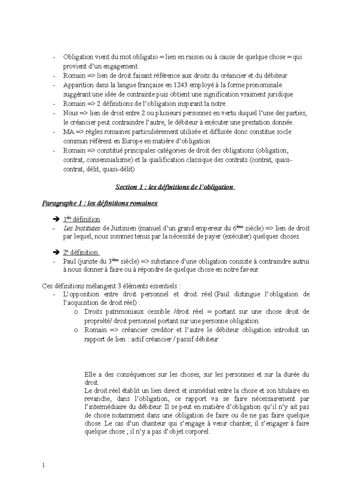 Histoire du droit des obligations - Obligation vient du mot obligatio ...