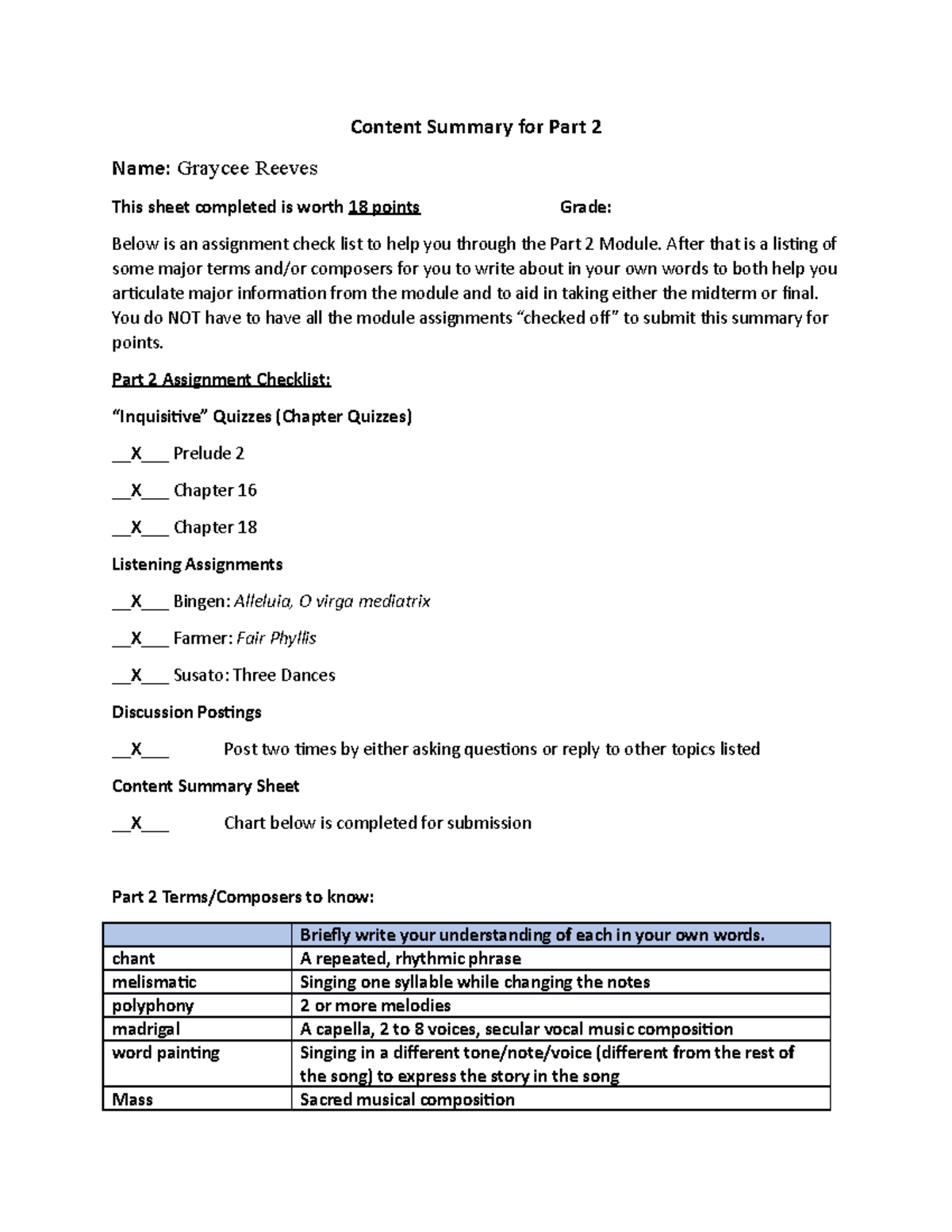 Content Summary Part 2 - Lecture notes 2 - Content Summary for Part 2 ...