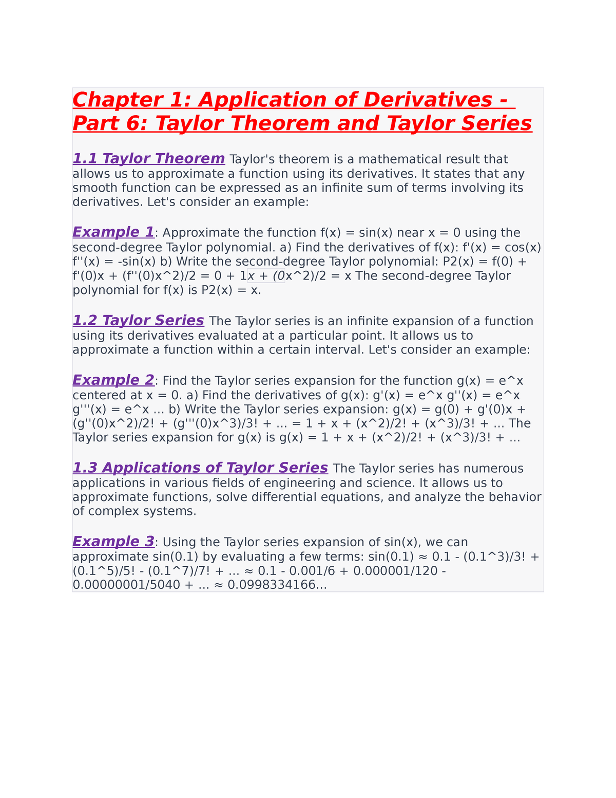 B.TECH ENGINEERING FIRST YEAR Maths CHAPTER 1 OF PART 6 - Chapter 1 ...