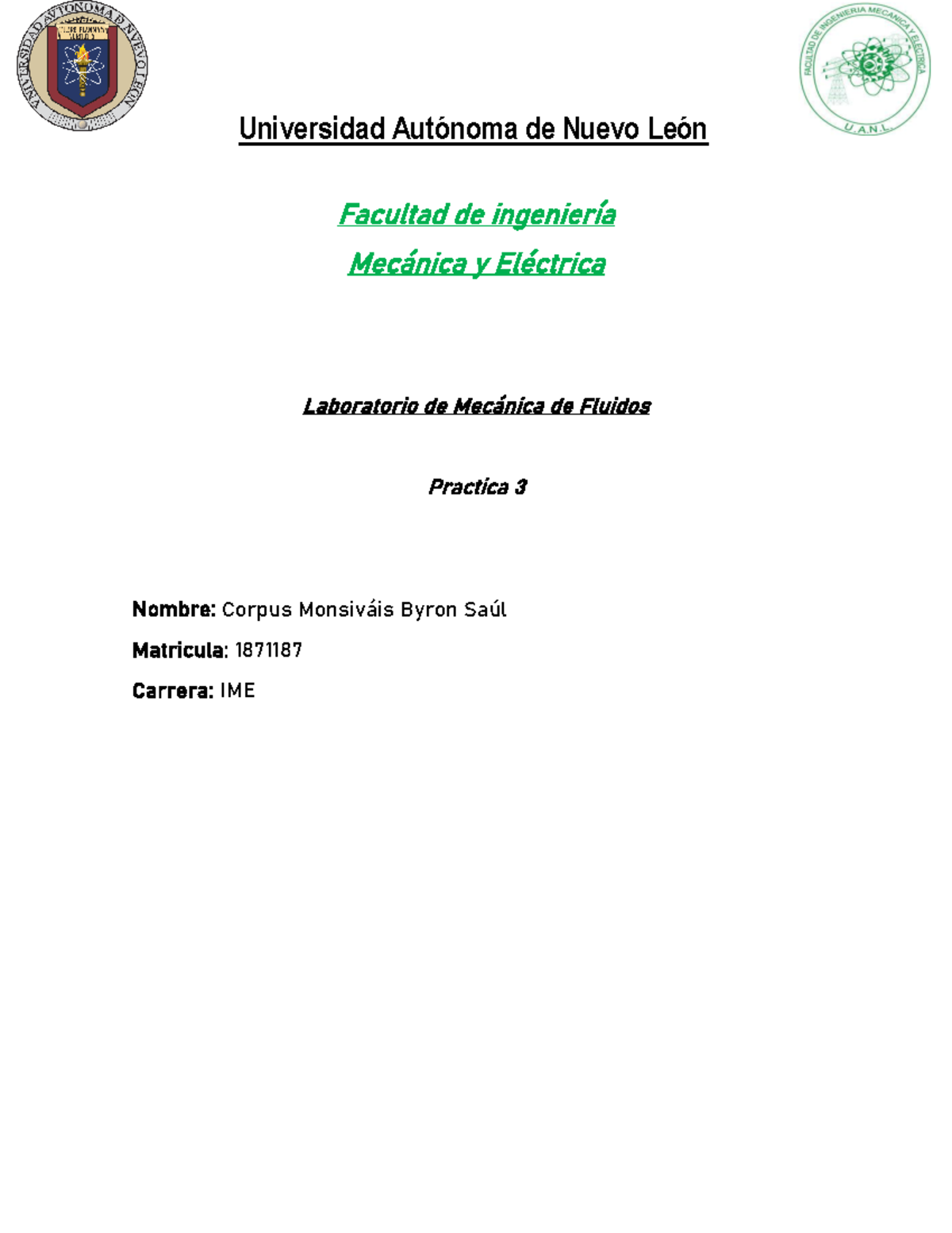 Practica 3 1871187 - FISICA - Universidad Autónoma de Nuevo León ...
