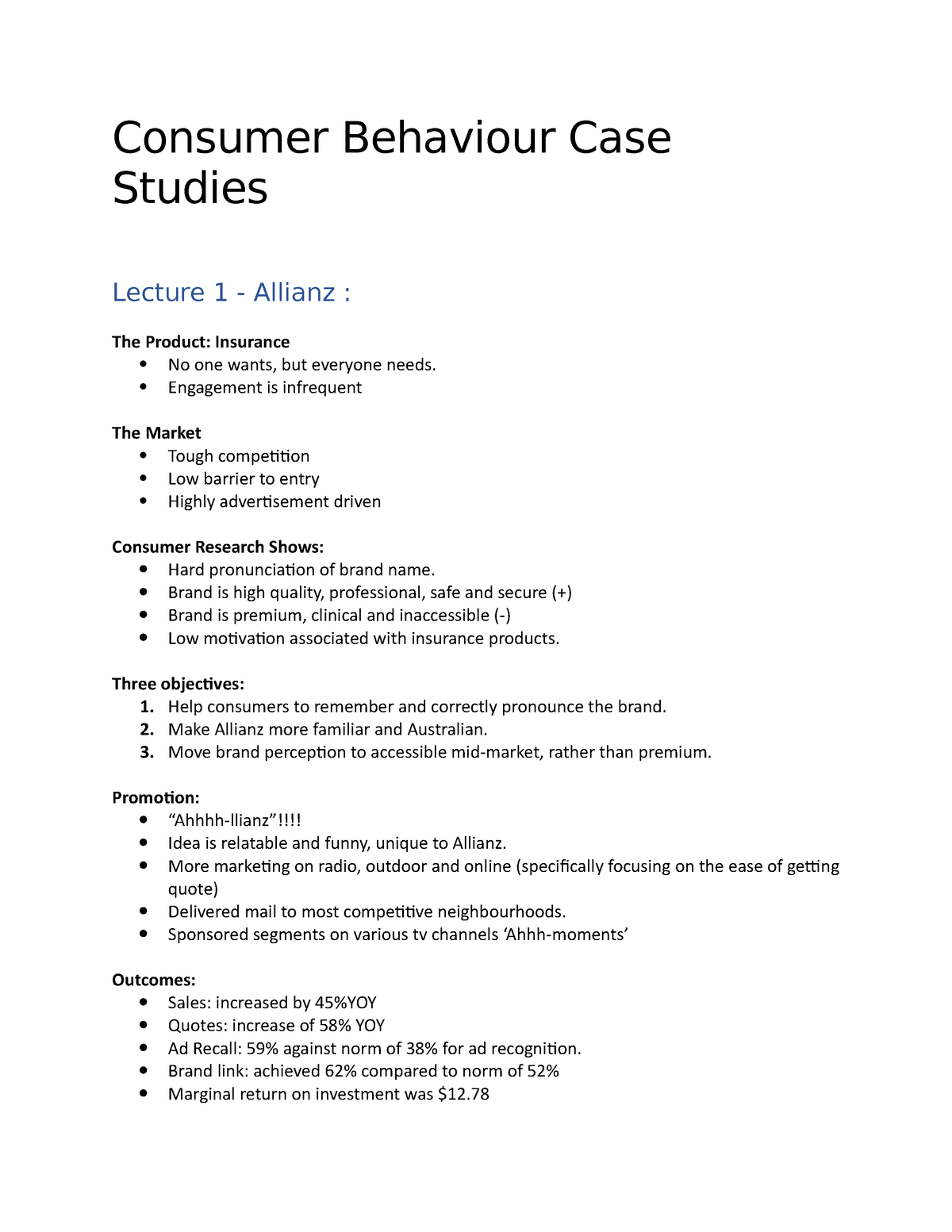 short case study on consumer behaviour