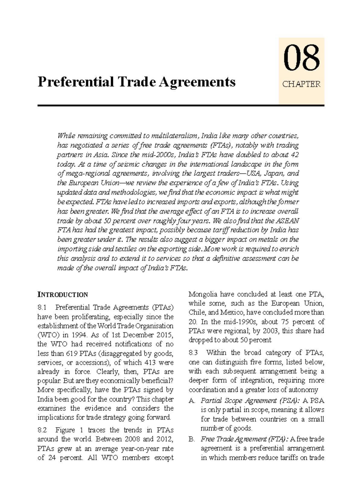 Echapvol 1-08 - Bba project woek - Preferential Trade Agreements ...
