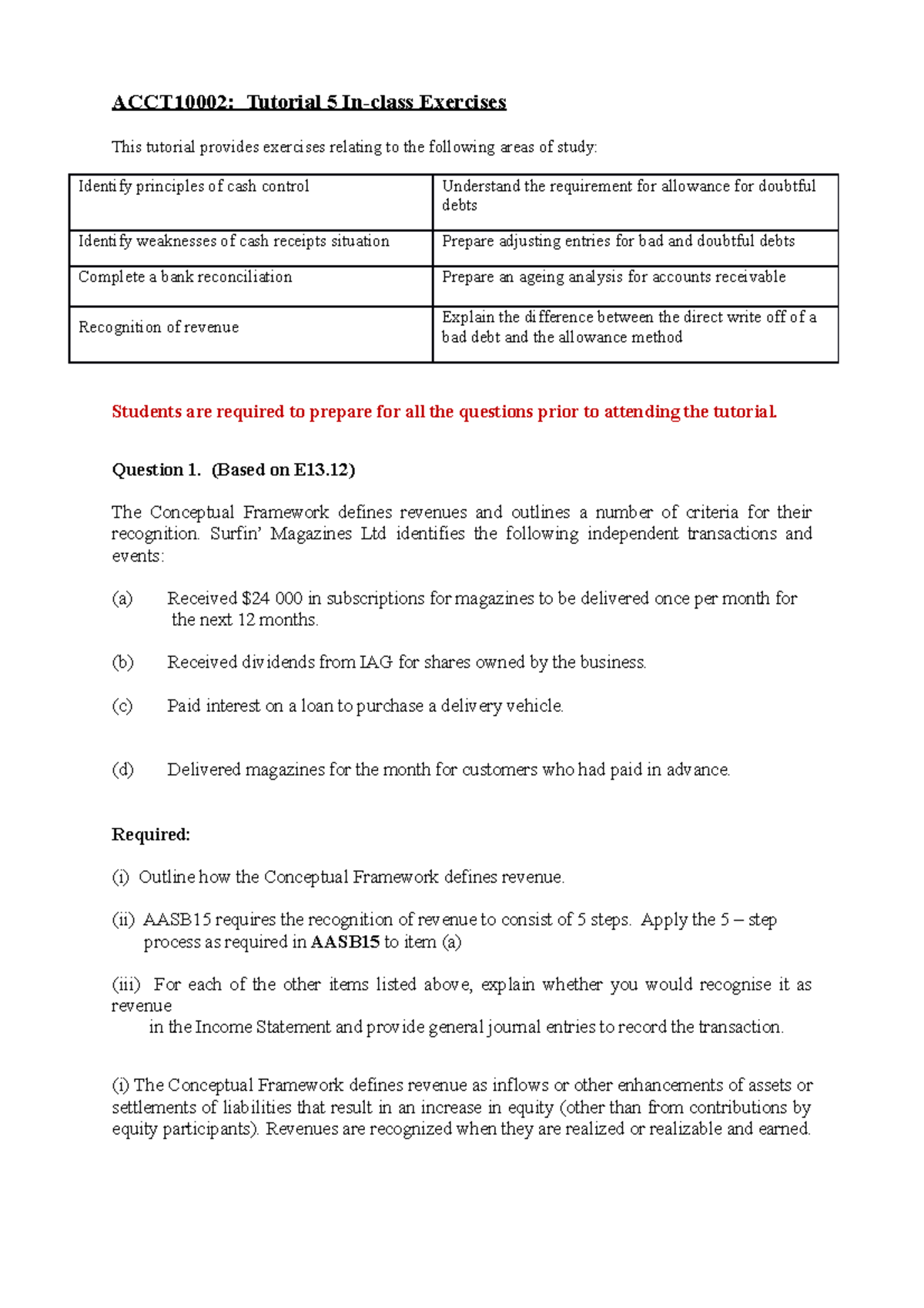 ACCT10002 Tutorial 5 In-class Exercises - ACCT10002: Tutorial 5 In ...