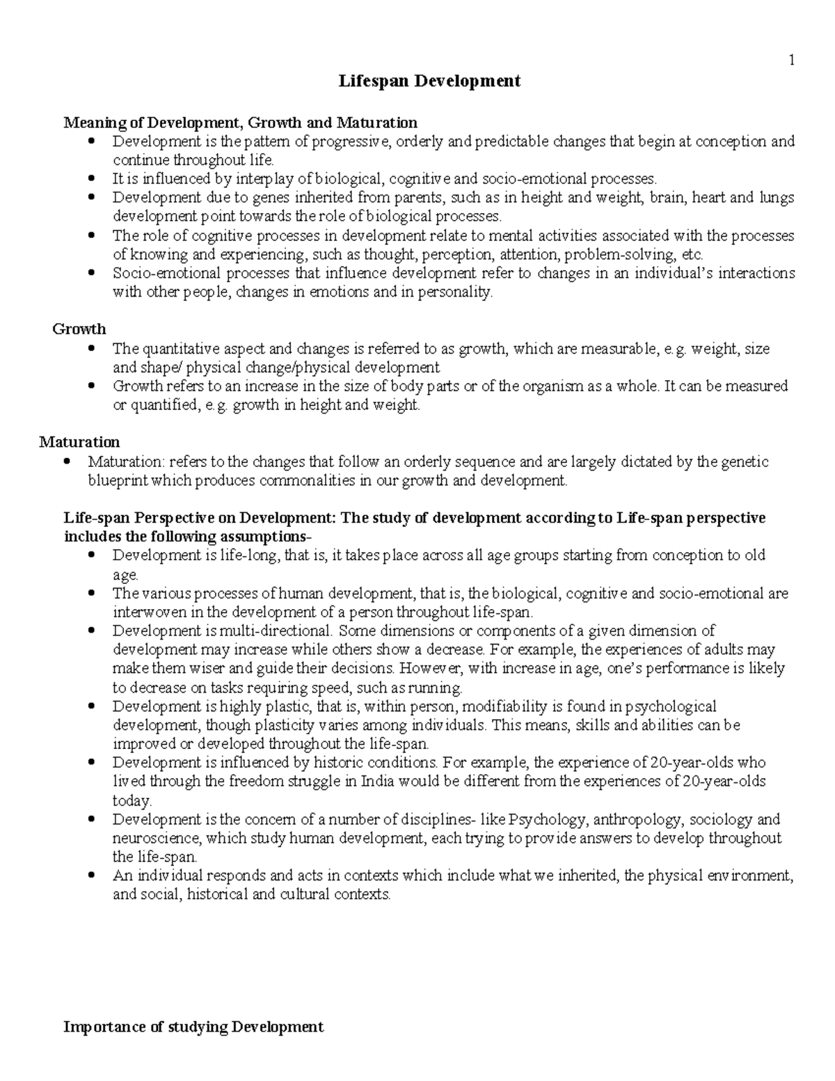 Unit VII Life Span Development 2023 - Lifespan Development Meaning of ...