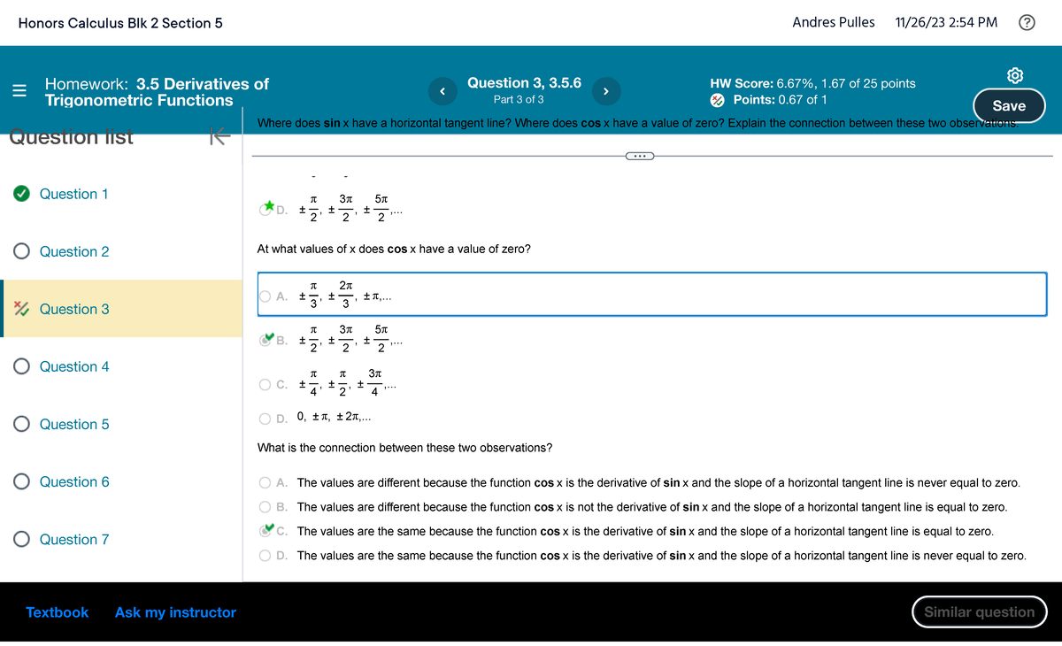 3.5 derivatives of inverse trigonometric functions homework answers