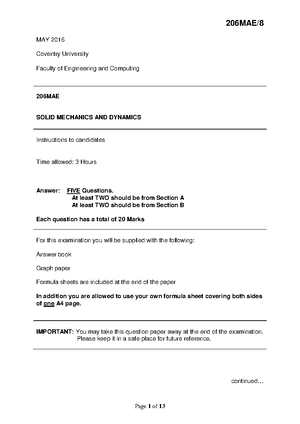 dynamics studocu exam