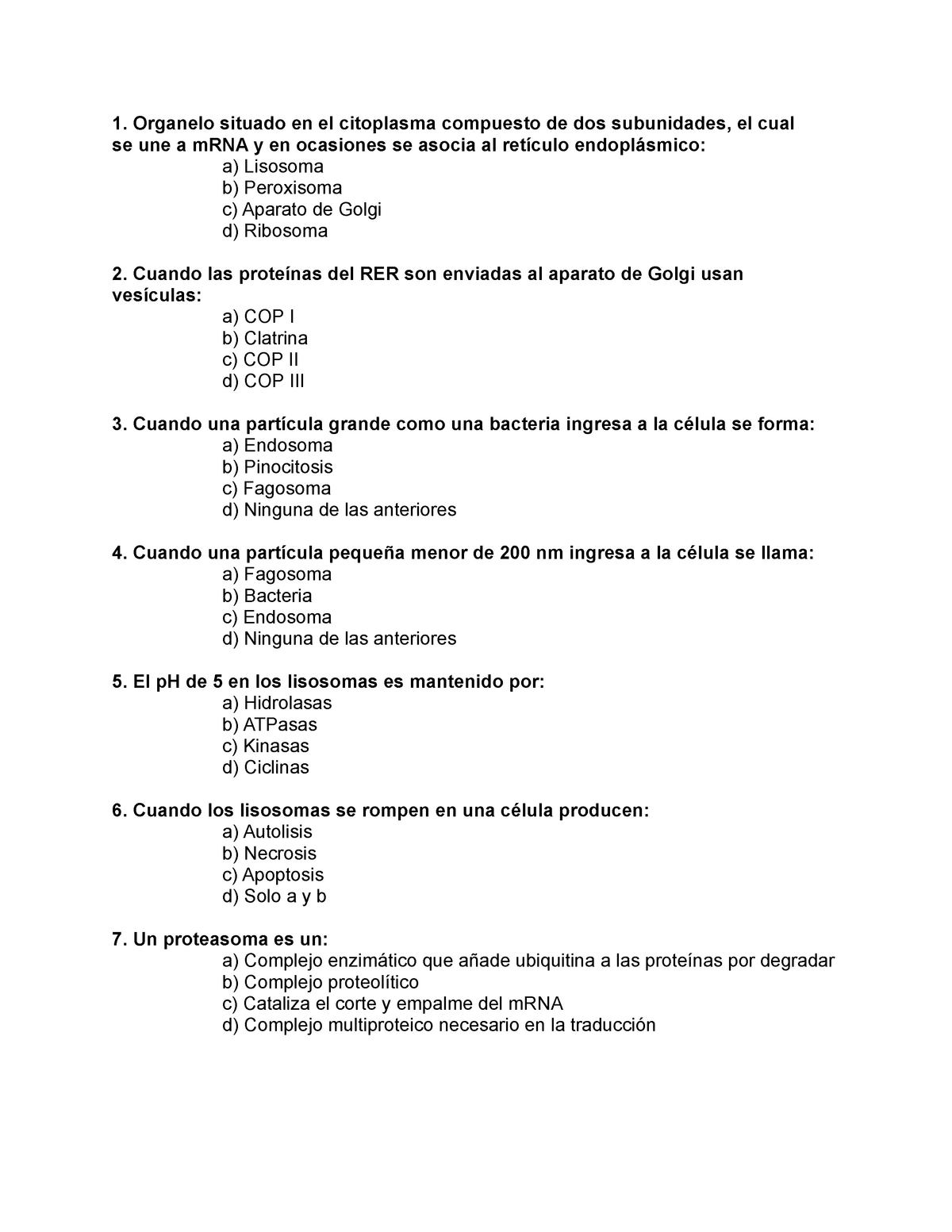 Repaso Biolog A Celular Organelo Situado En El Citoplasma Compuesto De Dos Subunidades El