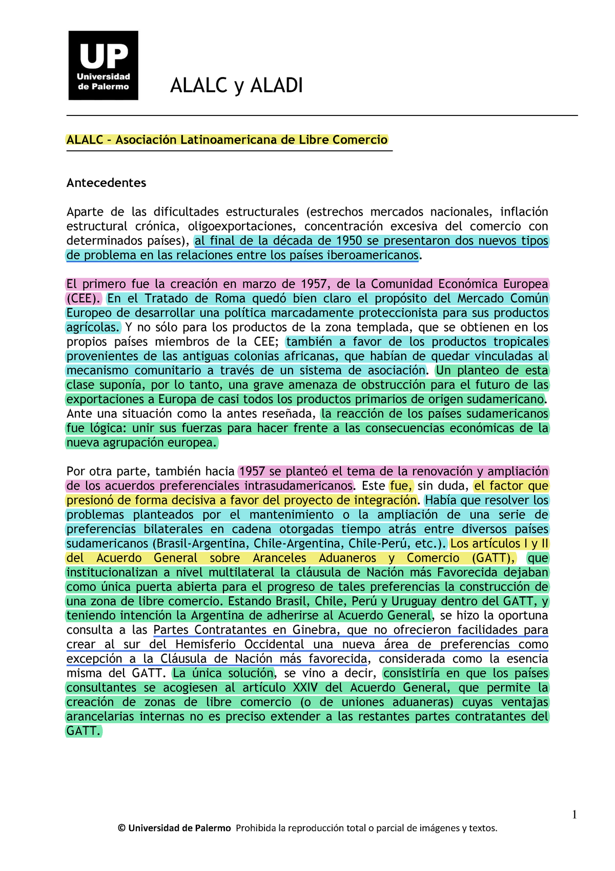 Alalc Y Aladi, Lectura,comercio Internacional - 1 ALALC Y ALADI ALALC ...