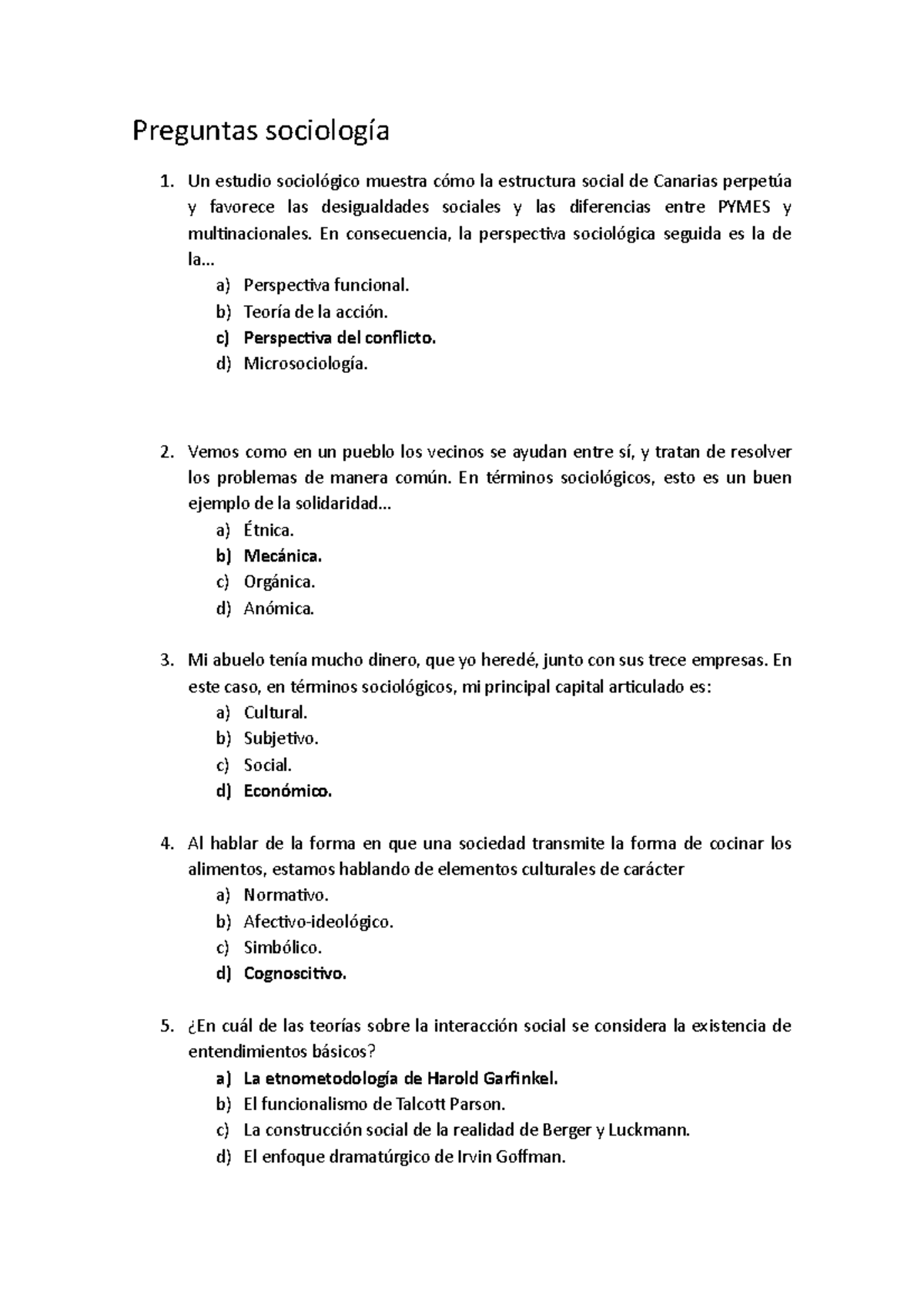 Preguntas Sociolog Ã A Examen Salvv - Preguntas Sociología Un Estudio ...