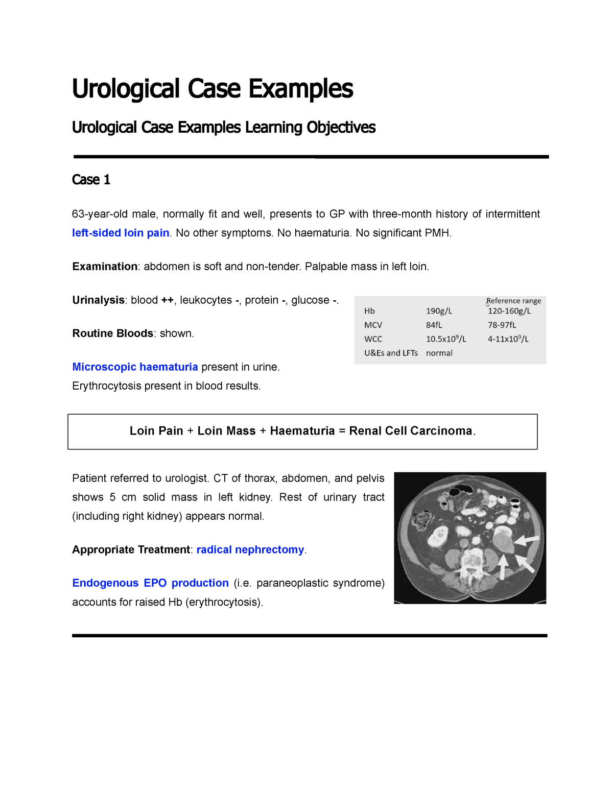 case study in urology